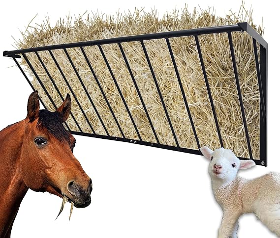 Horse Hay Feeder, 63'' Long Livestock Hay Feeder 48 Gallon Capacity