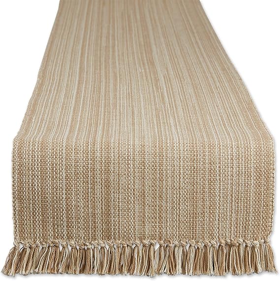 DII Variegated Tabletop Collection, Table Runner3x72, Taupe