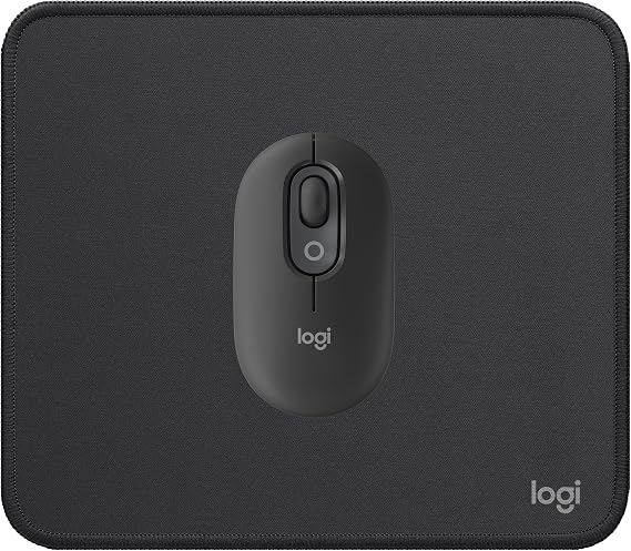 Logitech POP Mouse, Wireless, Graphite, with Mouse Pad