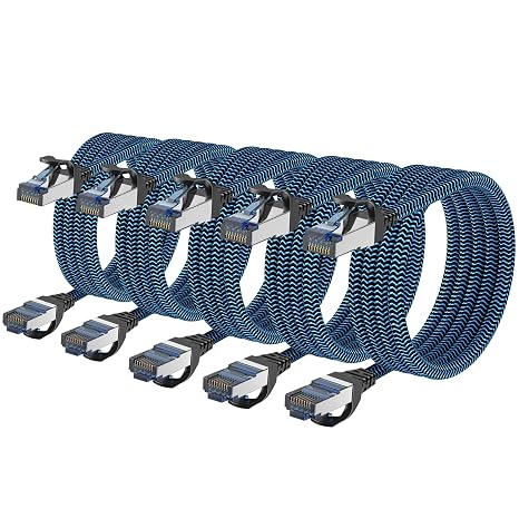 Ethernet Cable 0.5M 5 Pack, Cat 8 Internet Cable High Speed
