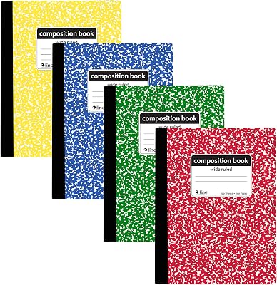 C-Line Composition Notebook, Wide Ruled, Marble Cover, 1 Notebook, Color May Vary 22010