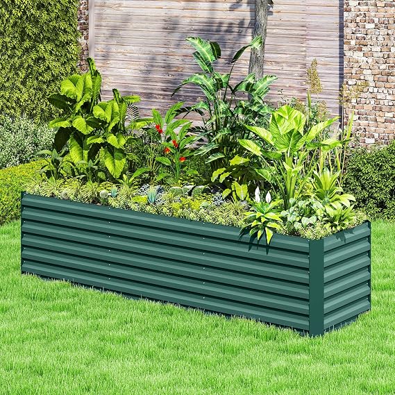 Raised Garden Bed/Garden Bed Galvanized Planter (Green)