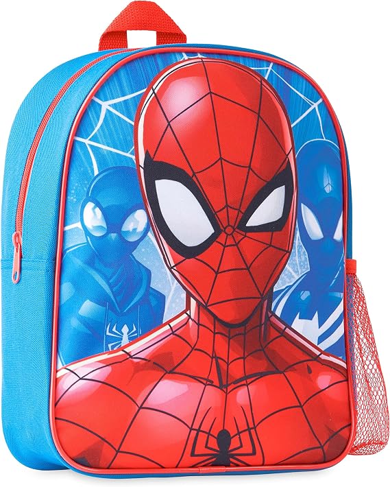 Marvel Spiderman Mini Backpack for Boys Toddlers, 11x9in, Small Kids Kindergarten Bag, Padded Straps and Mesh Pocket for Travel Picnic Gifts for Boys
