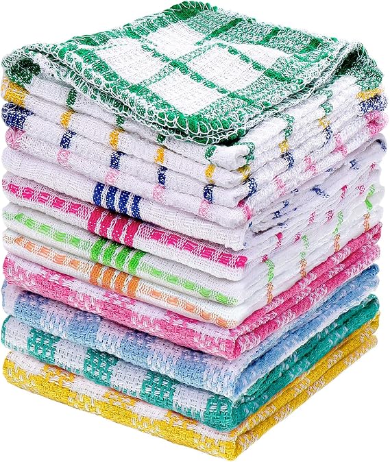 Patelai 12 Kitchen Dish Rags,Bright Color,13.8'' X 13.8'', 11.8 X 11.8''