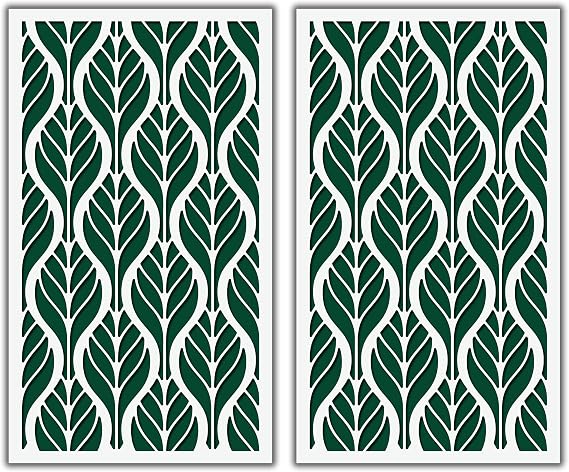 2-Pack Heart of the Farm II Wall Stencil for Painting, Large Floral Leaf Stencils, Reusable Allover Pattern for Walls, Floors and Furniture
