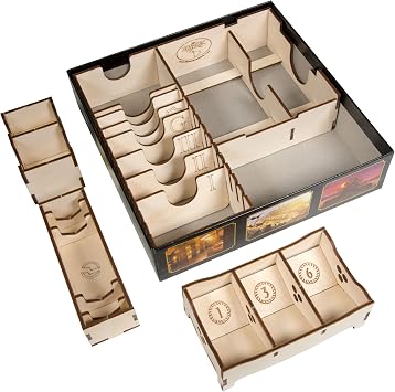 The Broken Token Game Organizer - 7 Wonder Duel Compatible Dueling Gods Box, Wooden Storage Box for Tabletop Games