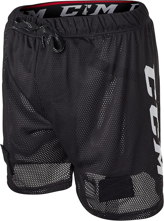 CCM Men's Loose Fit Hockey Mesh Jock Shorts with Sock Tabs Size Senior