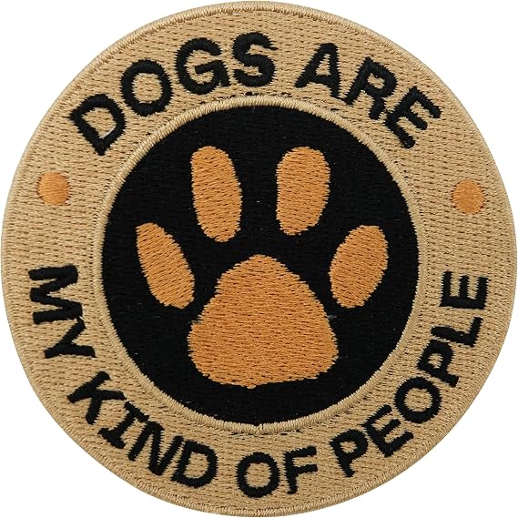 Iron-on Patch - Dogs are My Kind of People | Dogs Iron on Patches, Animal Embroidery Patch, Round Dog ironable Patch, Paws Badges Finally Home