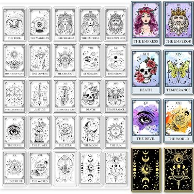 GLOBLELAND Tarot Theme Pattern Clear Stamps Vintage Style Transparent Stamps Stars Constellations Witches Silicone Stamp Seals for DIY Scrapbooking