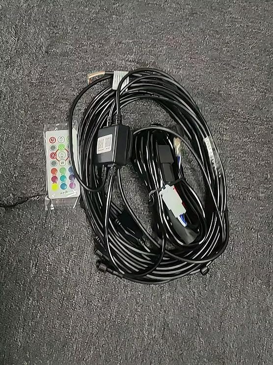 Sando Tech RGB Bluetooth Control Box 4Pin Connecter 4Plugs Wire Set,Remote,Fit for Wheel Lights/Whip Light/Rock Light/LED Strips/Underglow Lights