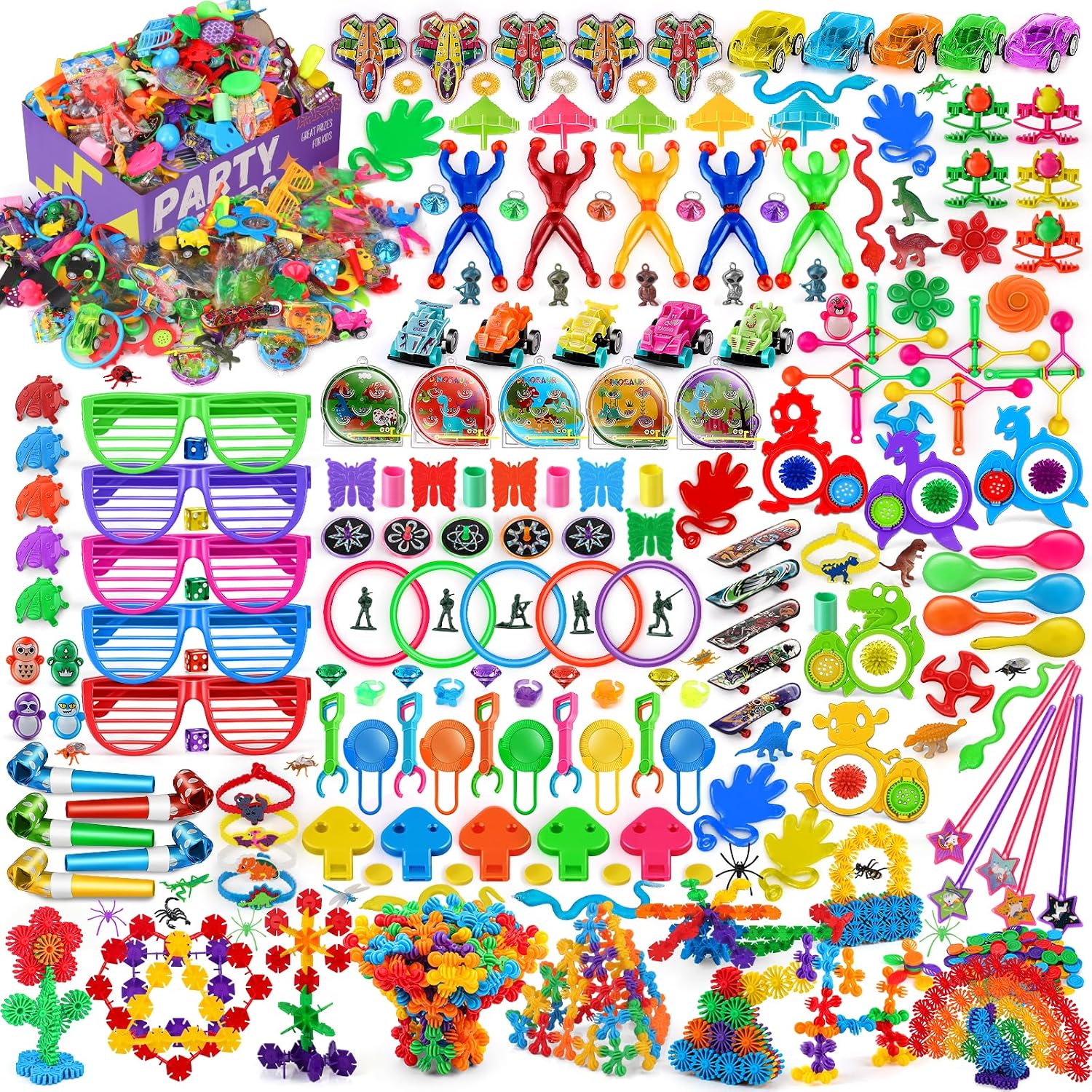 Amy&Benton 500pcs Party Favors for Kids 8-12 4-8 3-5, Goodie Bags Stuffers,Pinata Stuffers Fillers,Treasure Box Toys for Classroom Prizes,Birthday Easter Christmas Haloween Valentine Holiday Supplies