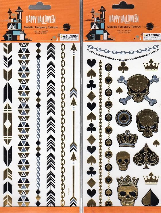 Happy Halloween Temporary Temporary Tattoos - (Bundle 2 Items) V4