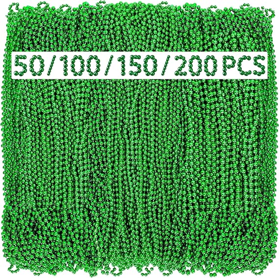 GONOSEED 150 PCS St Patricks Day Accessories for Women St Patricks Day Necklace Bulk Green Beads St Pattys Accessories Decorations Party Favor