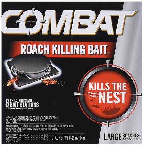 Combat Roach Killing Bait for Large Roaches, Package Includes 8 Stations (Pack of 12)