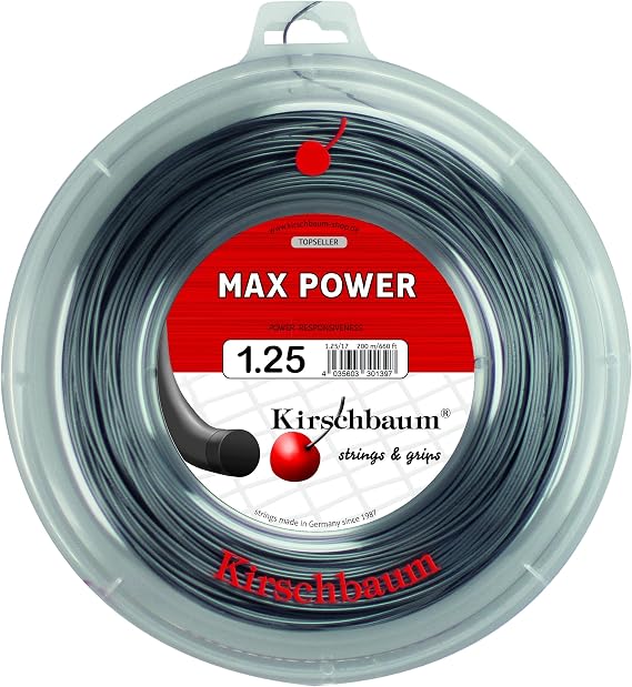 Kirschbaum Max Power Reel Tennis String-Grey
