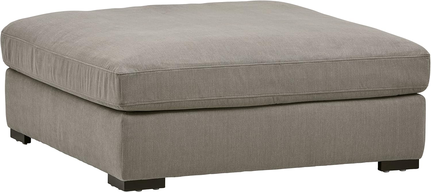 Amazon Brand – Stone & Beam Square Lauren Down Filled Oversized Ottoman with Hardwood Frame, Nylon, 46.5W, Slate