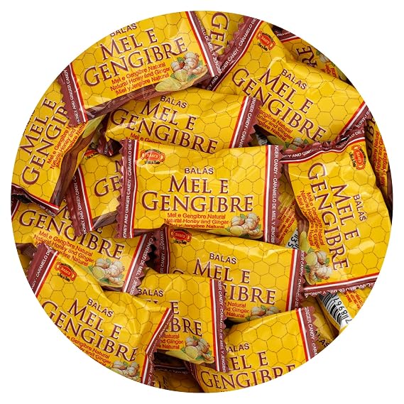 Honey and Ginger Hard Candy, 2 Pound Bulk Bag, Individually Wrapped, The Hampton Popcorn & Candy Company