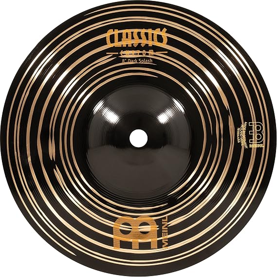 Meinl Cymbals Classics Custom Dark Splash Cymbal 8 inch (Video) for Drum Set (20,32cm) B12 Bronze, Dark Finish, Made in Germany (CC8DAS)