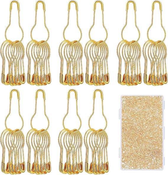 500 Pieces Bulb Pins for Crafts Gourd Quilting Calabash Safety Pins Clothing Tag Pin for Hand Sewing DIY Crafts Home Accessories(Gold)