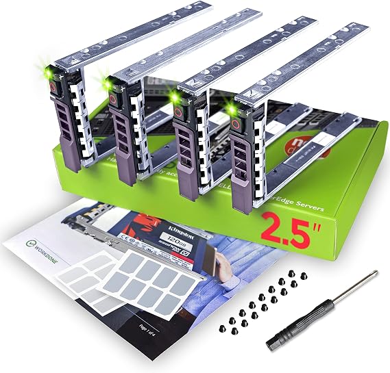 WORKDONE 4-Pack 2.5" SFF Caddy Tray - fits Dell PowerEdge 13-11th G. G176J