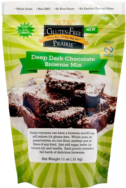 Gluten-Free Prairie Deep Dark Chocolate Brownie Mix, Certified Gluten Free Purity Protocol, Non-GMO, 11 Ounces (Pack of 2)