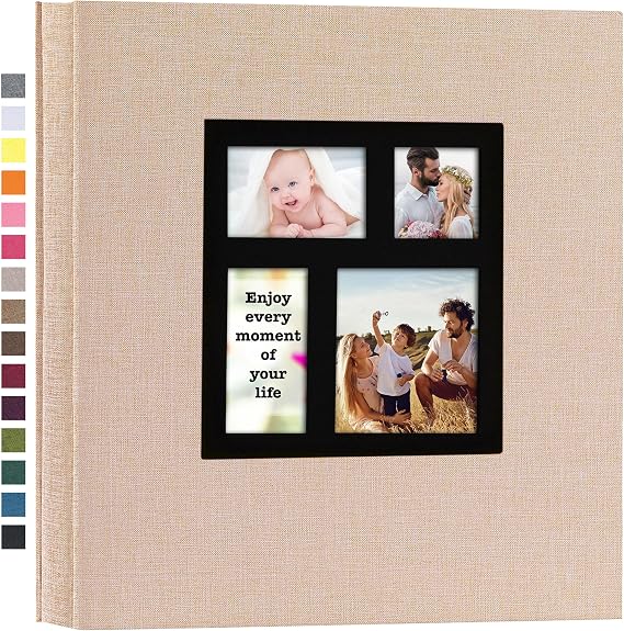 potricher Large Photo Album 4x6 1000 Photos, Linen Cover, Beige