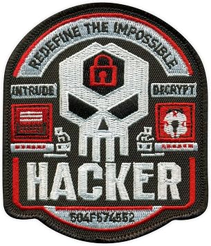 Hacker - Redefine The Impossible - Black Hook and Loop - Embroidered Patch/Badge/Emblem