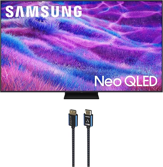 Samsung QN55QN80FAFXZA 55 Inch Neo QLED QN80F Series Supreme UHD 4K TV with an Austere 5S-4KHD2-2.5M V-Series 2.5m Premium 4K HDR HDMI Braided Cable (2025)
