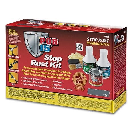 POR-15 Stop Rust Kit, Gray, Non-Porous Coating Seals and Protects Metal from Rust and Corrosion