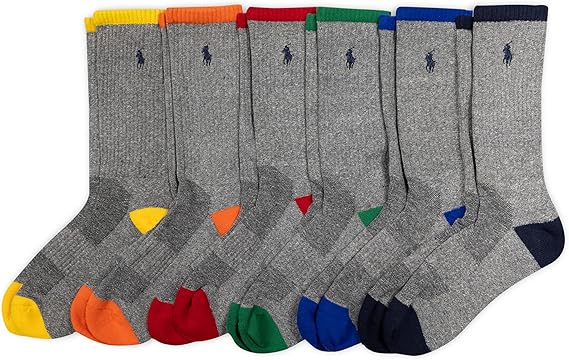 POLO RALPH LAUREN Men's Performance Crew Socks 6 Pack