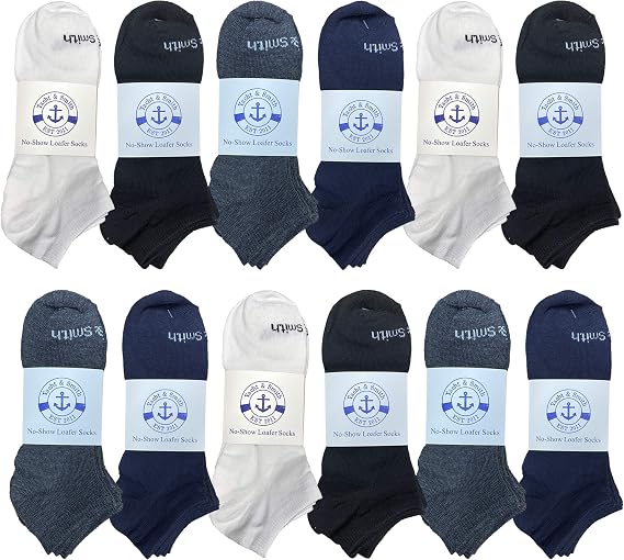 12 Pairs of Men's Wholesale Shoe Liner Training Socks, No Show, Thin Low Cut Sport Ankle Bulk Socks, 10-13