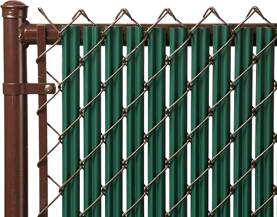 Proudly Made in The USA! - Ridged Slat Single Wall Bottom Locking Slat Depot Privacy Slat for 3', 4', 5', 6', 7' and 8' Chain Link Fence (5ft, Green)