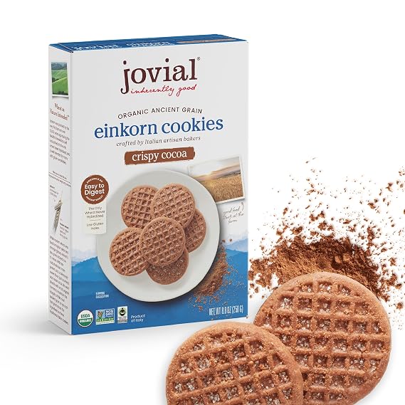 Jovial Organic Einkorn Crispy Cocoa Cookies, Organic Cookies, 8.8 Oz