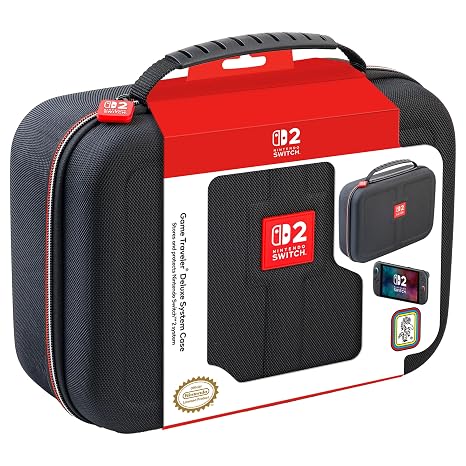 Game Traveler R.D.S. Industries Deluxe Licensed System Case for Nintendo Switch 2 and OLED, Black, Large (NS262)