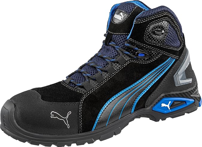PUMA Safety Rio Black Mid Men's Work Shoe Safety Shoe S3 SRC Aluminium Toe Cap Anti-Puncture Slip-Resistant Men