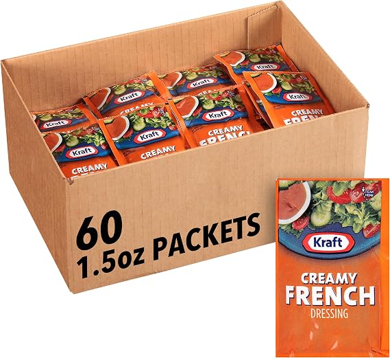 Kraft Creamy French Salad Dressing, 1.5-Ounce Packages (Pack of 60)