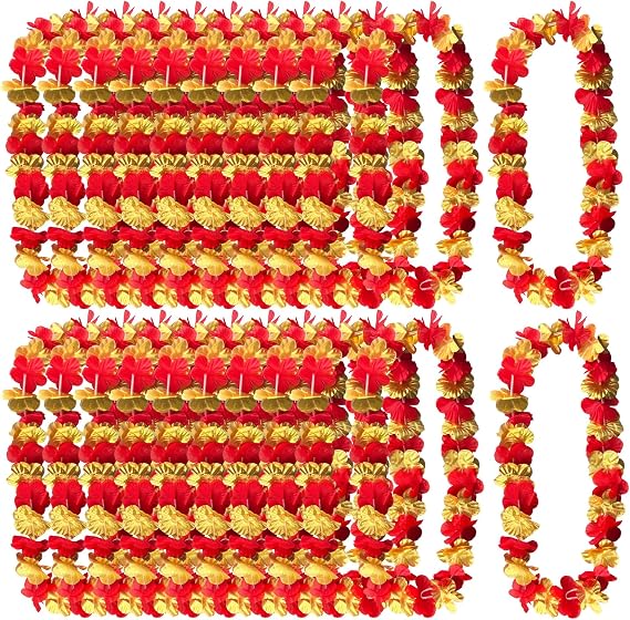 Leis for Luau Party, 24 Count Thick and 41.5 Lush Flower, Christmas & New Years Eve, Winter Celebrations
