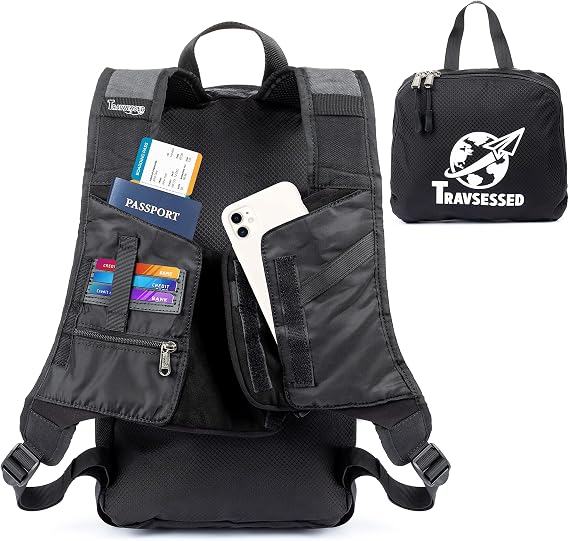 3 in 1 Travel Backpack, w/Built In Anti-Theft RFID Passport Holder, Travel Wallet & Phone Pouch