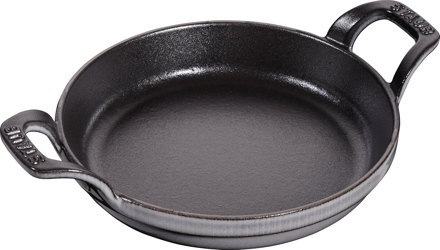 STAUB Toz İstiflenebilir Fırın Kabı, Yuvarlak 16 Cm, 0,4 L İçerisinde Bulunan Mat Siyah Kaplı Tepsi İle Grafit Grisi
